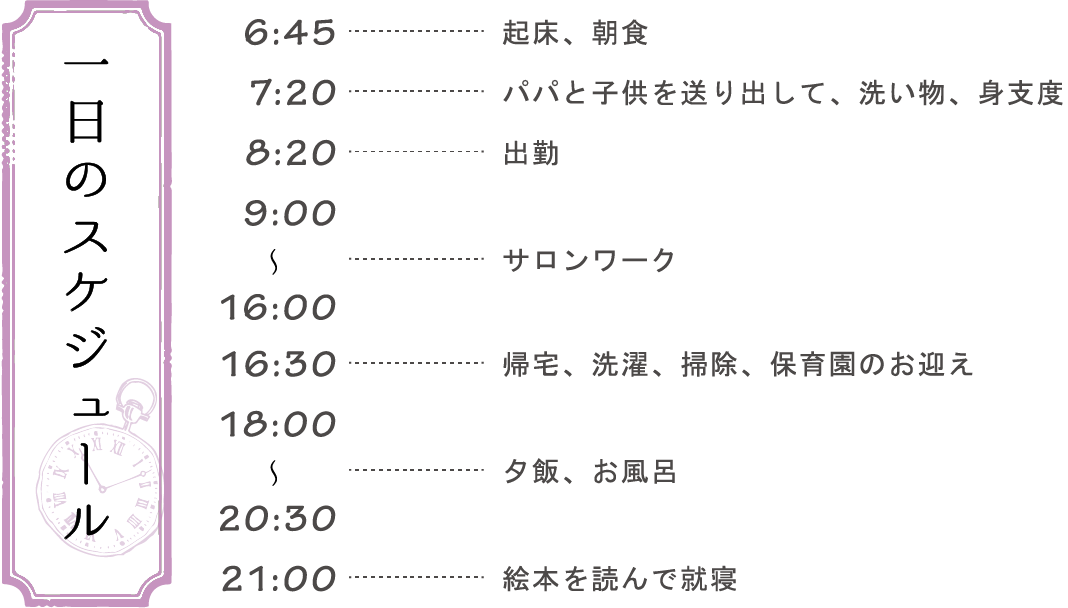 一日のスケジュール""